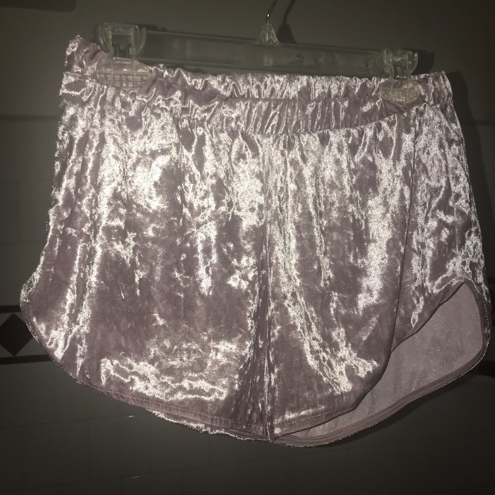 Velour Mid-Rise Shorts